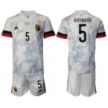 Men 2021 European Cup Belgium away white 5 Soccer Jersey