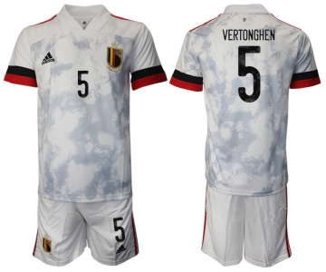 Men 2021 European Cup Belgium away white 5 Soccer Jersey