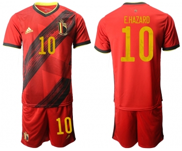 Men 2021 European Cup Belgium home red 10 Soccer Jersey