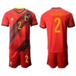 Men 2021 European Cup Belgium home red 2 Soccer Jersey