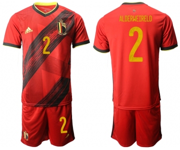 Men 2021 European Cup Belgium home red 2 Soccer Jersey