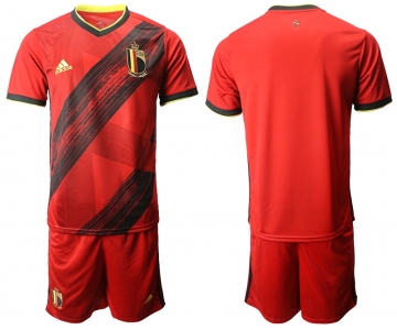 Men 2021 European Cup Belgium home red Soccer Jersey