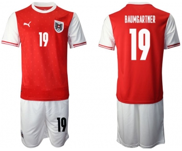 Men 2020-2021 European Cup Austria home red 19 Soccer Jersey