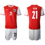 Men 2020-2021 European Cup Austria home red 21 Soccer Jersey