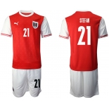 Men 2020-2021 European Cup Austria home red 21 Soccer Jersey