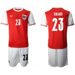 Men 2020-2021 European Cup Austria home red 23 Soccer Jersey