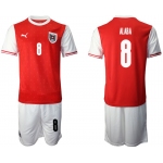 Men 2020-2021 European Cup Austria home red 8 Soccer Jersey