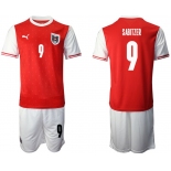 Men 2020-2021 European Cup Austria home red 9 Soccer Jersey