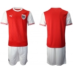 Men 2020-2021 European Cup Austria home red blank Soccer Jersey
