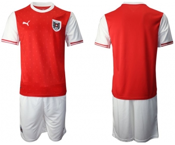 Men 2020-2021 European Cup Austria home red blank Soccer Jersey