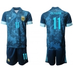 Men 2020-2021 Season National team Argentina away blue 11 Soccer Jersey