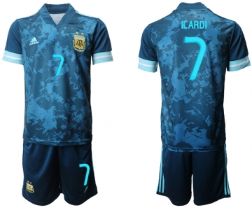 Men 2020-2021 Season National team Argentina away blue 7 Soccer Jersey