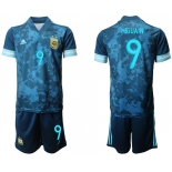 Men 2020-2021 Season National team Argentina away blue 9 Soccer Jersey