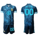 Men 2020-2021 Season National team Argentina away blue customized Soccer Jersey