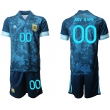 Men 2020-2021 Season National team Argentina away blue customized Soccer Jersey