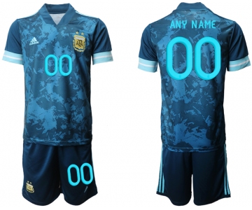 Men 2020-2021 Season National team Argentina away blue customized Soccer Jersey