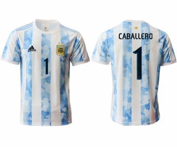 Men 2020-2021 Season National team Argentina home aaa version white 1 Soccer Jersey