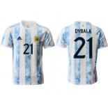 Men 2020-2021 Season National team Argentina home aaa version white 21 Soccer Jersey
