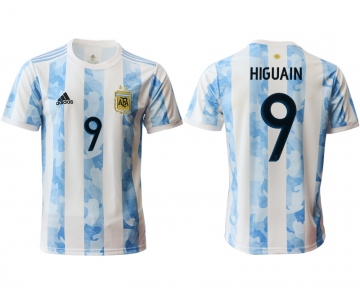 Men 2020-2021 Season National team Argentina home aaa version white 9 Soccer Jersey