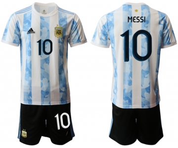 Men 2020-2021 Season National team Argentina home white 10 Soccer Jersey
