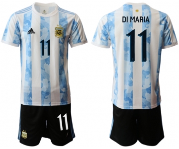 Men 2020-2021 Season National team Argentina home white 11 Soccer Jersey