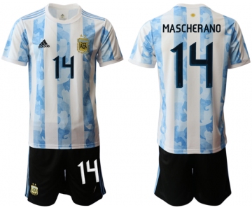 Men 2020-2021 Season National team Argentina home white 14 Soccer Jersey