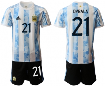Men 2020-2021 Season National team Argentina home white 21 Soccer Jersey