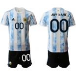 Men 2020-2021 Season National team Argentina home white customized Soccer Jersey
