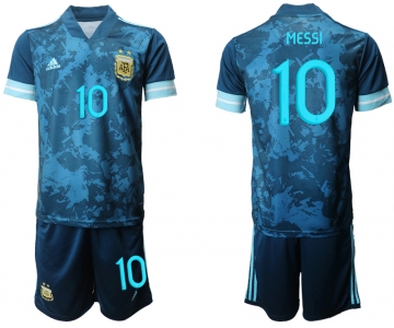 Men 2021 National Argentina away 10 blue soccer jerseys
