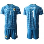Men 2021 National Argentina blue goalkeeper 1 blue soccer jerseys