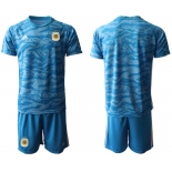 Men 2021 National Argentina blue goalkeeper blue soccer jerseys