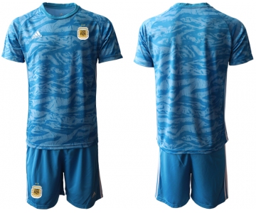 Men 2021 National Argentina blue goalkeeper blue soccer jerseys