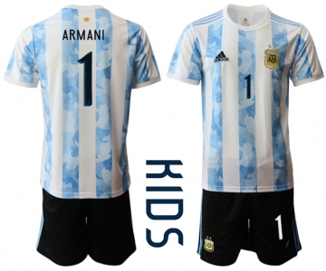 Youth 2020-2021 Season National team Argentina home white 1 Soccer Jersey