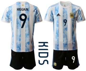 Youth 2020-2021 Season National team Argentina home white 9 Soccer Jersey