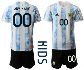 Youth 2020-2021 Season National team Argentina home white customized Soccer Jersey