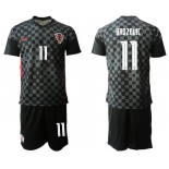 Men 2020-2021 European Cup Croatia away black 11 Nike Soccer Jersey