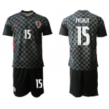 Men 2020-2021 European Cup Croatia away black 15 Nike Soccer Jersey