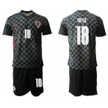 Men 2020-2021 European Cup Croatia away black 18 Nike Soccer Jersey