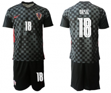 Men 2020-2021 European Cup Croatia away black 18 Nike Soccer Jersey