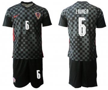 Men 2020-2021 European Cup Croatia away black 6 Nike Soccer Jersey