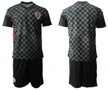 Men 2020-2021 European Cup Croatia away black blank Nike Soccer Jersey