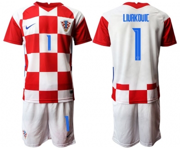 Men 2020-2021 European Cup Croatia home red 1 Nike Soccer Jersey