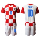 Men 2020-2021 European Cup Croatia home red 10 Nike Soccer Jersey
