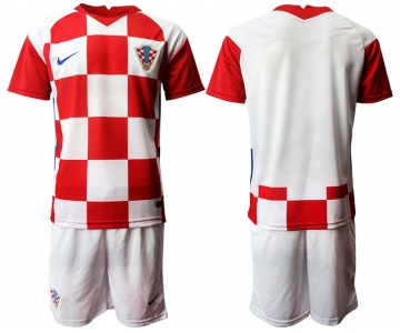 Men 2020-2021 European Cup Croatia home red blank Nike Soccer Jersey