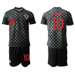 Men 2021 European Cup Croatia black away 10 Soccer Jerseys