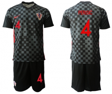 Men 2021 European Cup Croatia black away 4 Soccer Jerseys