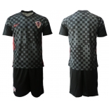 Men 2021 European Cup Croatia black away Soccer Jerseys