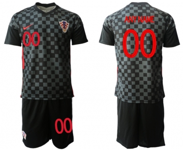 Men 2021 European Cup Croatia black away customized Soccer Jerseys