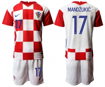 Men 2021 European Cup Croatia white home 17 Soccer Jerseys