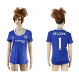 2016-17 Chelsea #1 BEGOVIC Home Soccer Women's Blue AAA+ Shirt